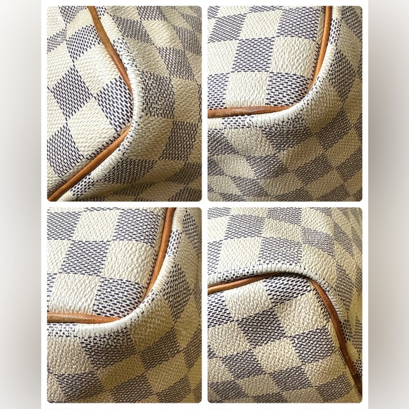 LOUIS VUITTON HANDBAG SPEEDY 25 WHITE DAMIER AZUR 🌟 AUTHENTIC 🌟 - Picture 9 of 16